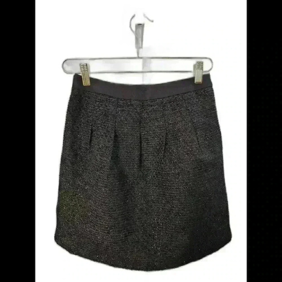 Loft petites 00P sparkly black mini skirt - Picture 3 of 3